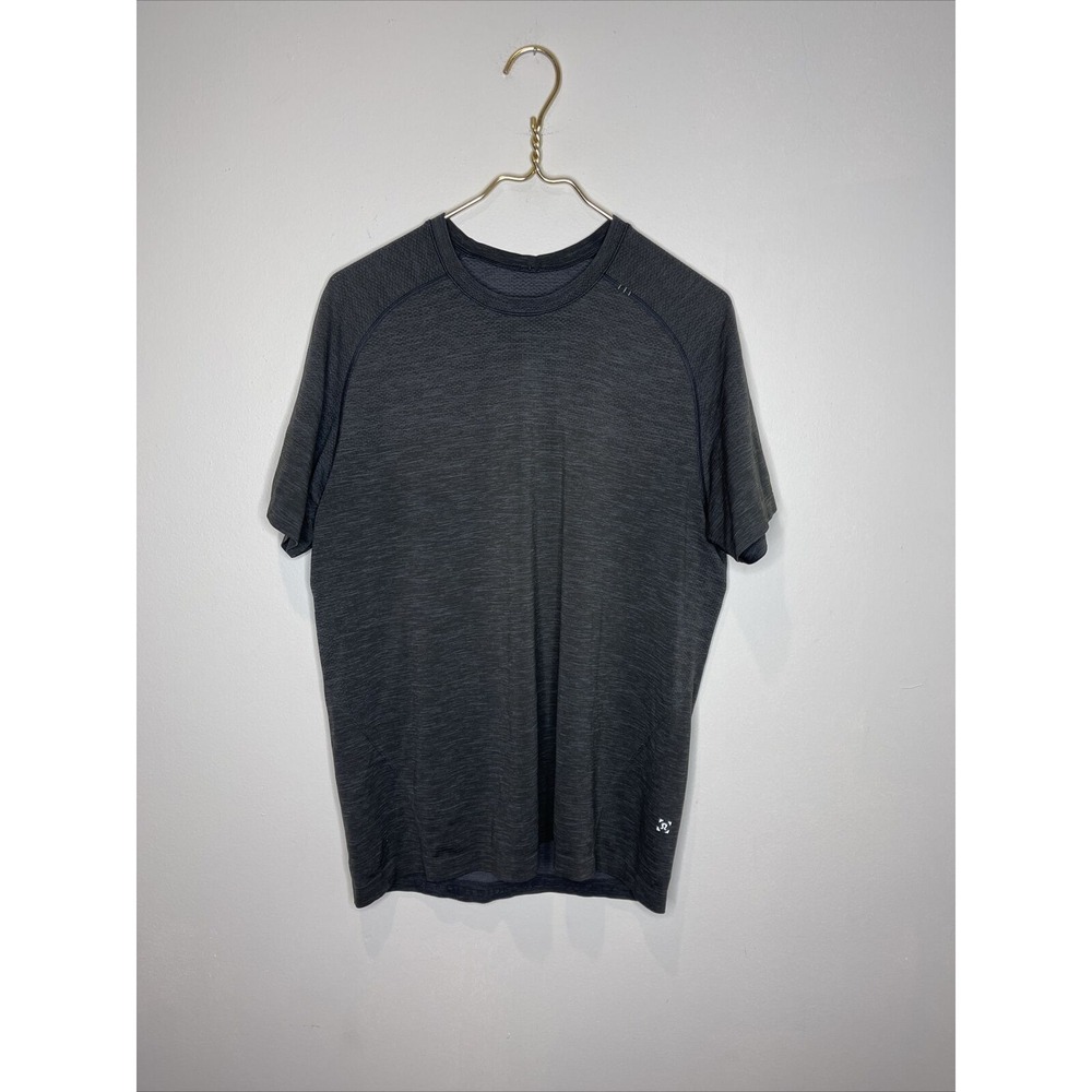 Mens Lululemon Grey Metal‎ Vent Crewneck Short Sleeve Athletic Shirt Large L